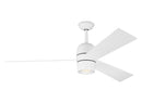El ventilador de techo Alba 60 Collection  tiene un diseño moderno y rendimiento excepcional. Toldo: H: 2 3/8 '' Diámetro: 6 1/8 '' Puede montarse en un techo inclinado. Viene con un kit de luz y control remoto. Incluye un motor de CC ecológico y de bajo consumo. Tecnología LED avanzada.