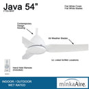 Ventilador de techo | Java - 54" Ceiling Fan F753-WHF