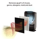 Purificador con 4 etapas de filtración: Carbon Filter, True HEPA filter, AeraSafe™, PlasmaTrue™ Setting. Purifica el aire efectivamente en cuartos pequeños de hasta 27 m2. Sensor AeraSmartTM supervisa la calidad del aire y ajusta automáticamente la velocidad del ventilador para mantener el aire purificado.