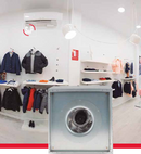 Ventilador centrífugo para circulación de aire limpio. Fabricado con lámina galvanizada. Ventilador centrífugo para circulación de aire limpio. Motor externo monofásico con rodamientos a bolas de engrase permanente. Aplicaciones: Oficinas, locales comercialices, bodegas, sala de juntas