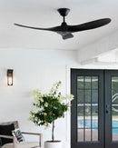 El ventilador de techo Maverick II presenta una silueta elegante y moderna con un diseño de tres aspas. Tiene un motor de CC reversible de 6 velocidades de ahorro de energía ultra eficiente. Incluye control remoto de mano  y una varilla descendente de 6 pulgadas. Garantía limitada de por vida. Listado ETL para lugares húmedos. 